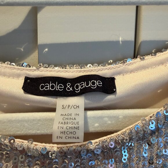 Cable and Gage holiday dress, silver sequence - Picture 2 of 4
